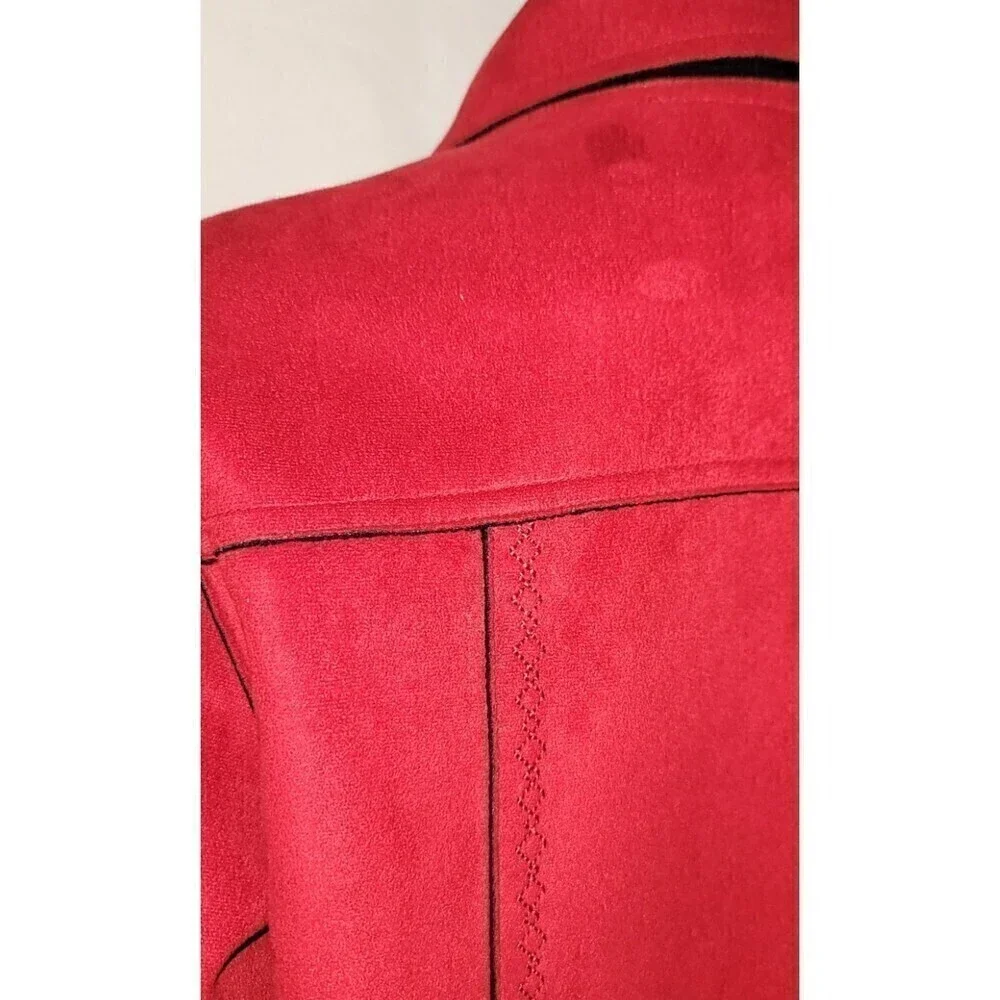 Alfred Dunner Zipped Brushed Suede Fleece Blazer - Size 8P